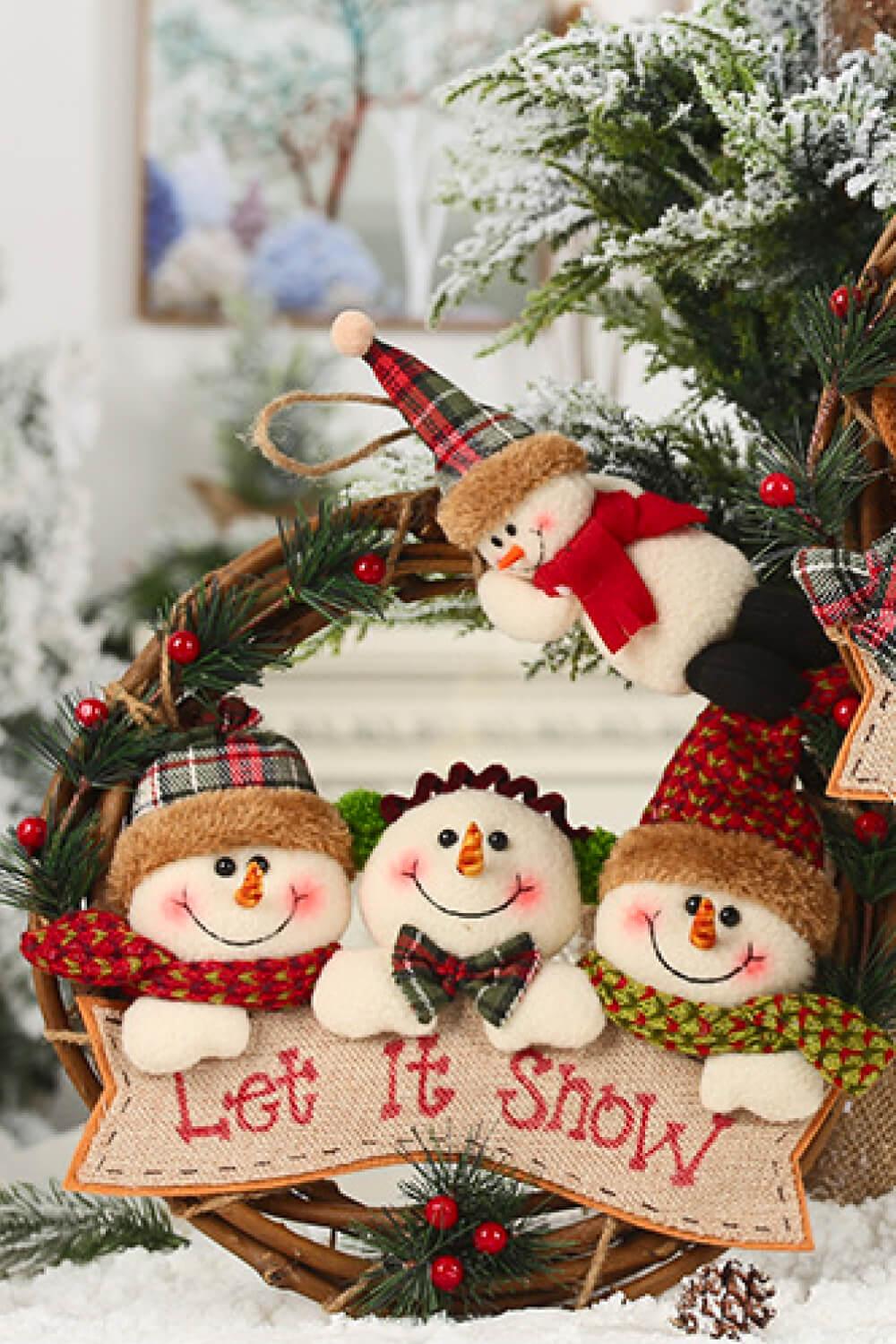 Christmas Rattan Wreath Gnome Ornaments - Flyclothing LLC