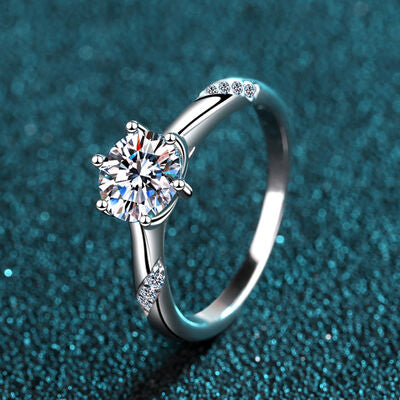 1 Carat Moissanite 925 Sterling Silver Ring - Flyclothing LLC