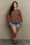 Zenana Breezy Days Plus Size High Low Waffle Knit Sweater - Flyclothing LLC