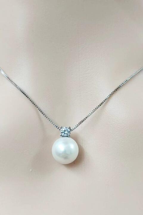 Freshwater Pearl 925 Sterling Silver Necklace - Flyclothing LLC