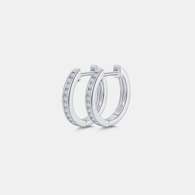 Moissanite 925 Sterling Silver Huggie Earrings - Flyclothing LLC