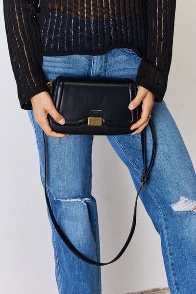 David Jones PU Leather Crossbody Bag - Trendsi