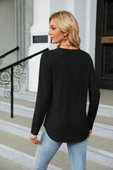 Round Neck Long Sleeve T-Shirt - Flyclothing LLC