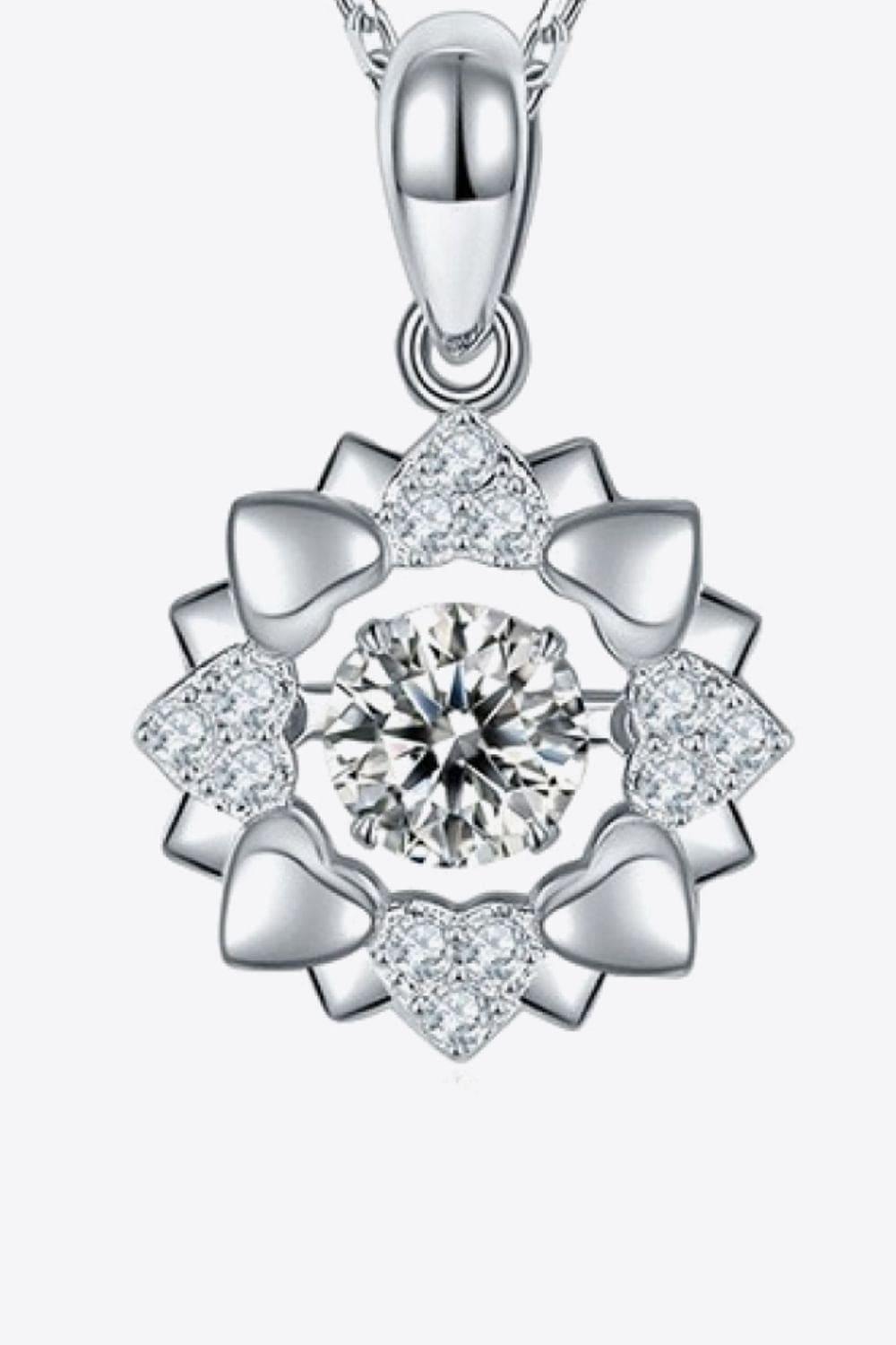 Moissanite Flower Shape Pendant Necklace - Flyclothing LLC