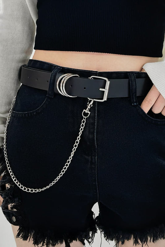 PU Leather Alloy Chain Belt - Flyclothing LLC