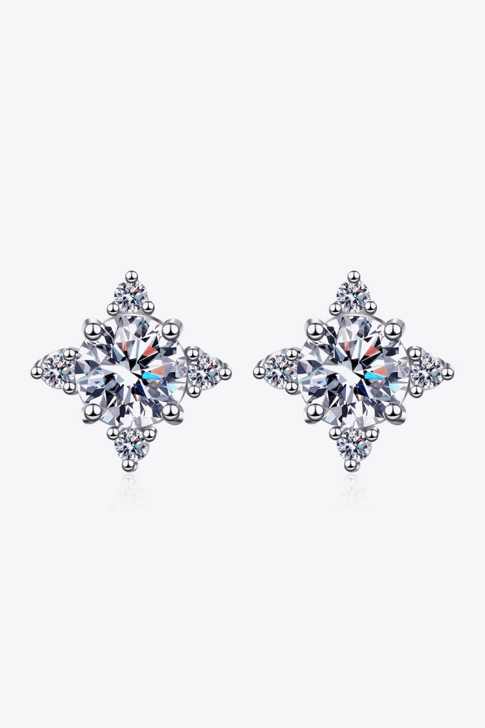 Four Leaf Clover 2 Carat Moissanite Stud Earrings - Flyclothing LLC