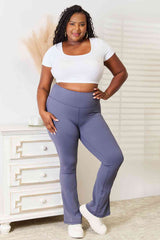 Basic Bae Wide Waistband Bootcut Sports Pants - Flyclothing LLC