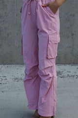 Drawstring Straight Pants with Pockets - Trendsi