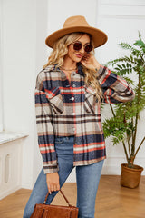 Collared Plaid Shacket - Flyclothing LLC