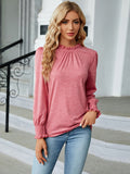 Round Neck Flounce Sleeve Blouse