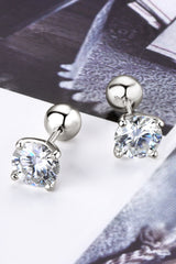 2 Carat Moissanite 925 Sterling Silver Stud Earrings - Flyclothing LLC