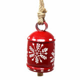 Recycled Rustic Red and White Snowflake Irong Hanging Bell - Flyclothing LLC