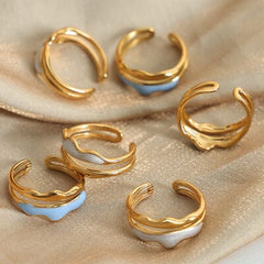 18K Gold-Plated Open Ring - Trendsi