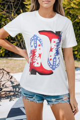 Star Cowboy Boots Graphic Tee - Flyclothing LLC