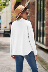 Button Up Collared Neck Long Sleeve Shirt - Flyclothing LLC