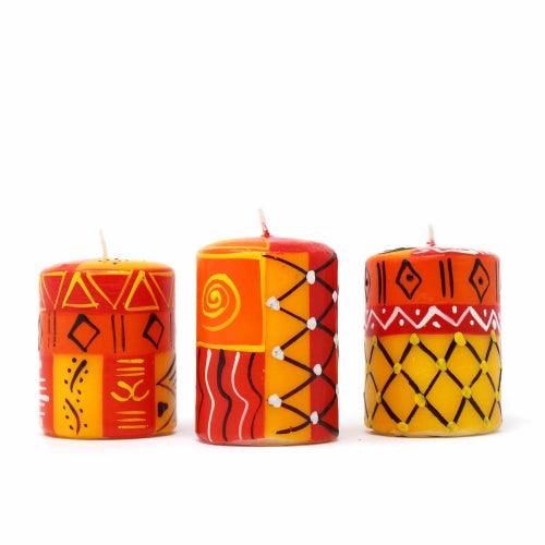 Set of Three Boxed Hand-Painted Candles - Zahabu Design - Nobunto - Flyclothing LLC