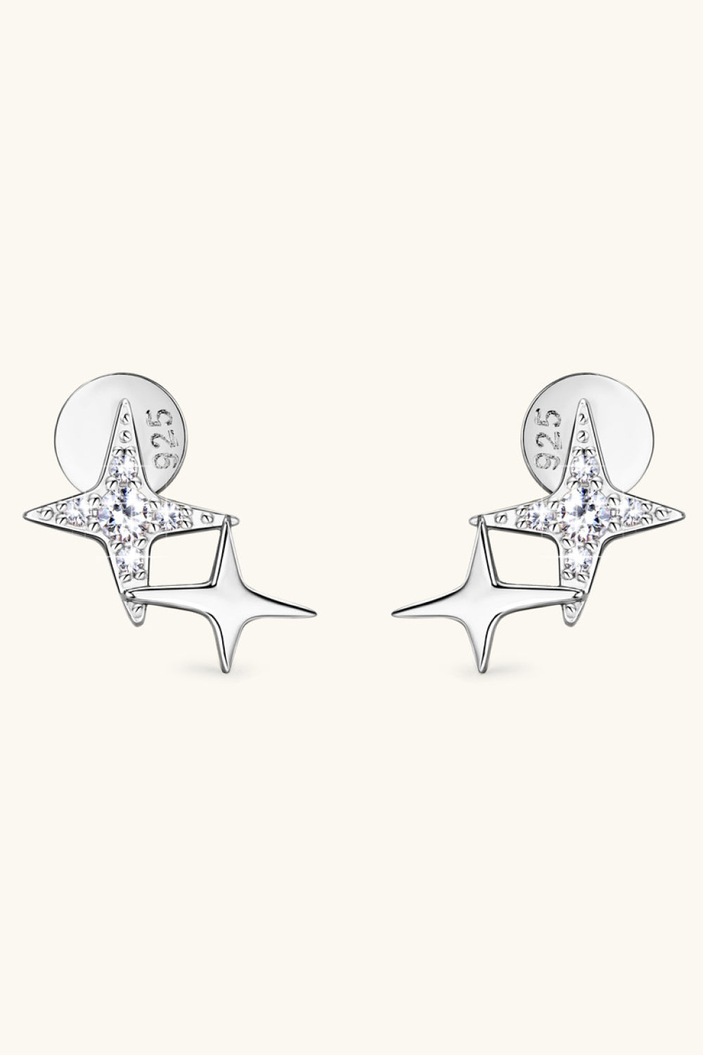 Moissanite 925 Sterling Silver Star Shape Earrings - Flyclothing LLC