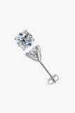 925 Sterling Silver 1 Carat Moissanite 4-Prong Stud Earrings - Flyclothing LLC