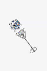 925 Sterling Silver 1 Carat Moissanite 4-Prong Stud Earrings - Trendsi