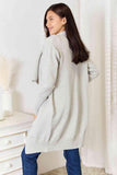 Double Take Open Front Duster Cardigan with Pockets - Flyclothing LLC