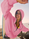 Half Zip Pocketed Dropped Shoulder Hoodie - Flyclothing LLC