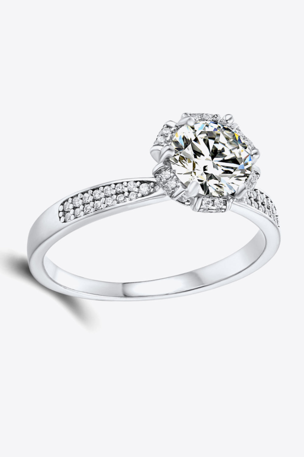 925 Sterling Silver 1 Carat Moissanite Ring - Flyclothing LLC