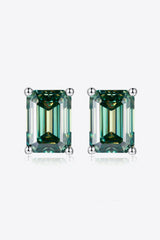 2 Carat Moissanite Stud Earrings in Green - Trendsi