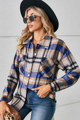 Collared Plaid Shacket - Flyclothing LLC