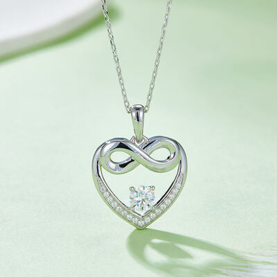 Moissanite 925 Sterling Silver Heart Necklace - Flyclothing LLC