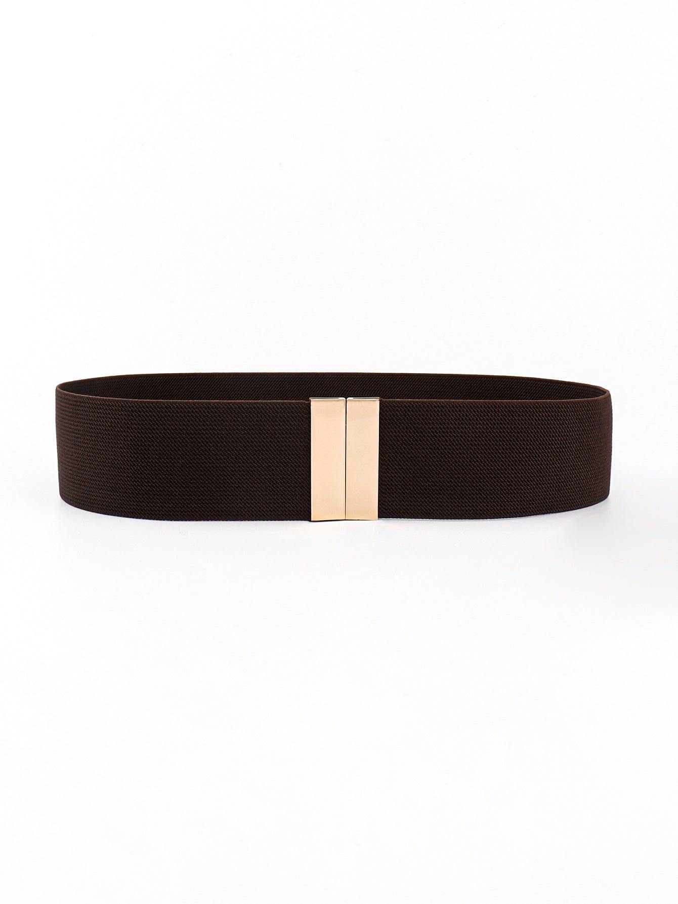 Alloy Buckle Elastic Belt - Trendsi