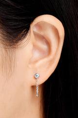 Inlaid Moissanite Chain Earrings - Flyclothing LLC