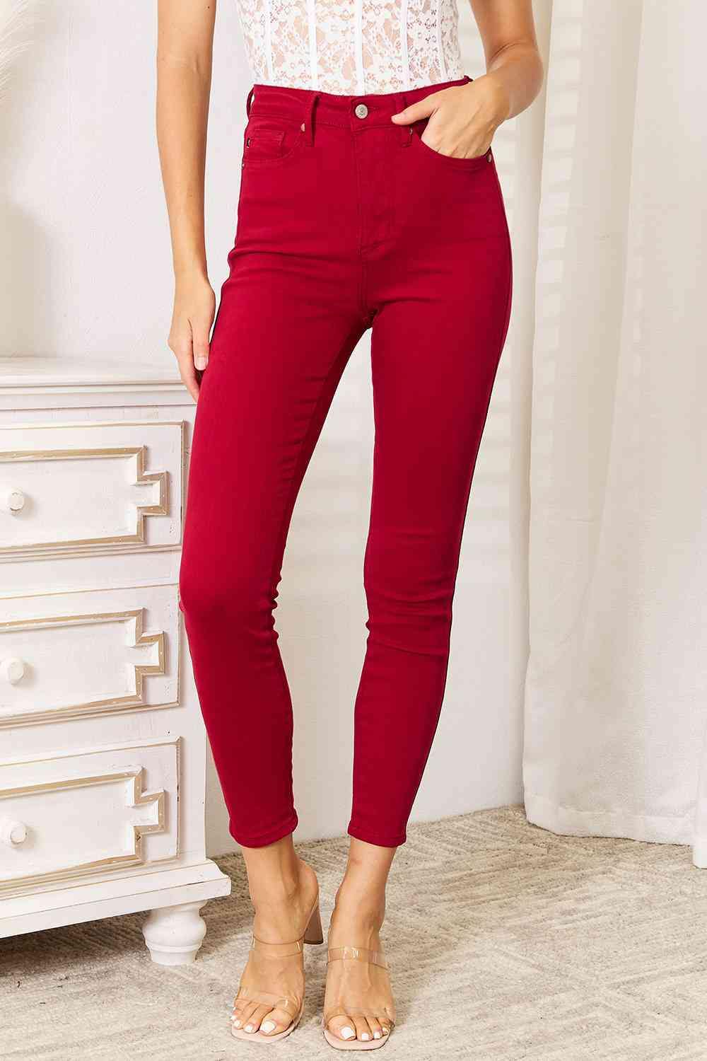 Judy Blue Full Size High Waist Tummy Control Skinny Jeans - Trendsi