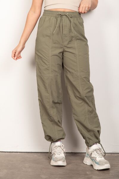 VERY J Drawstring Woven Parachute Joggers - Flyclothing LLC