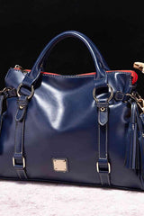 PU Leather Handbag with Tassels - Trendsi