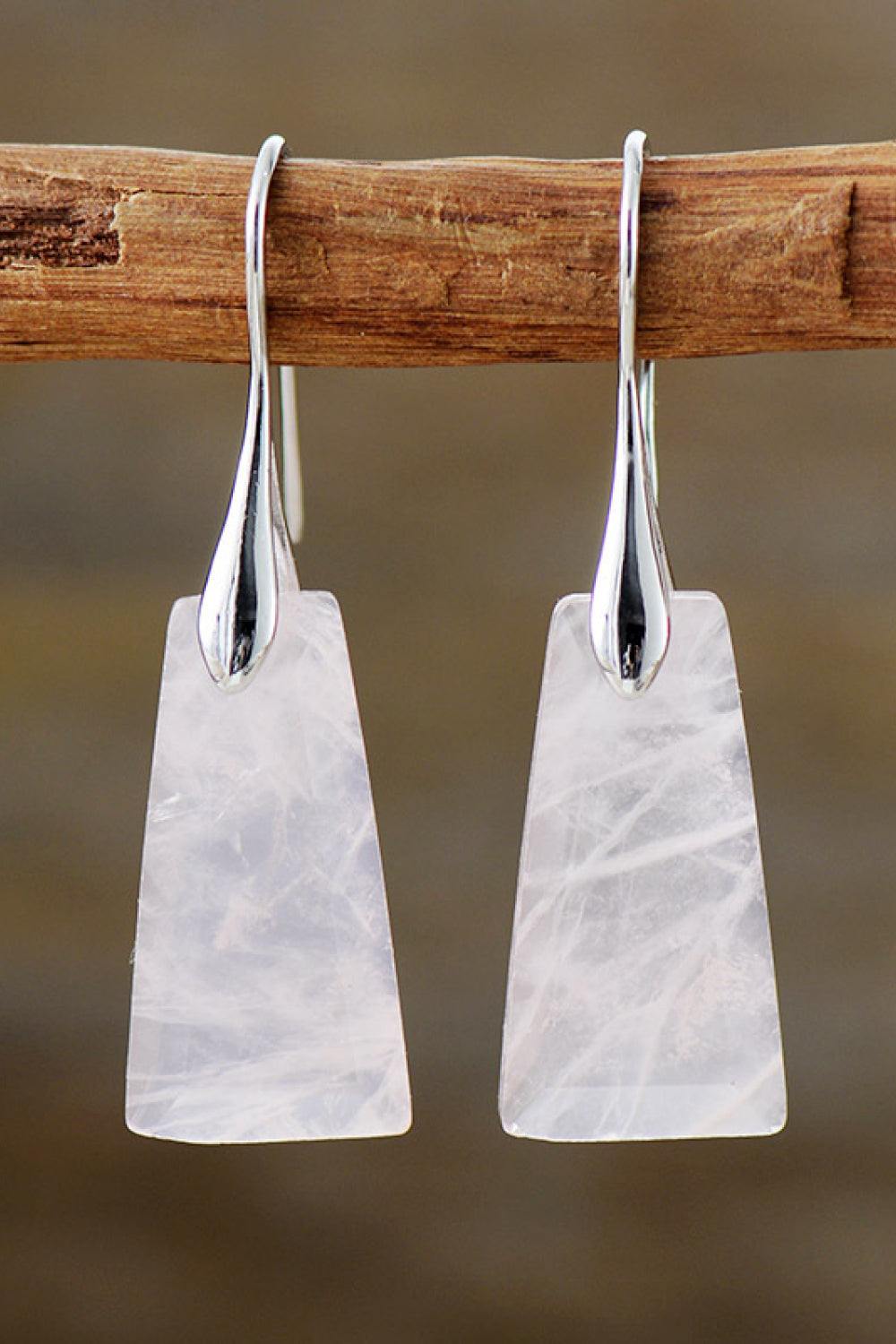 Handmade Geometrical Shape Natural Stone Dangle Earrings - Flyclothing LLC