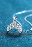 Moissanite Fishtail Pendant 925 Sterling Silver Necklace - Flyclothing LLC