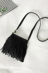 PU Leather Crossbody Bag with Fringe - Flyclothing LLC