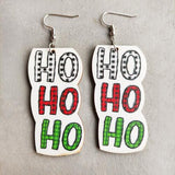 Christmas Themed Wood Dangle Earrings - Flyclothing LLC