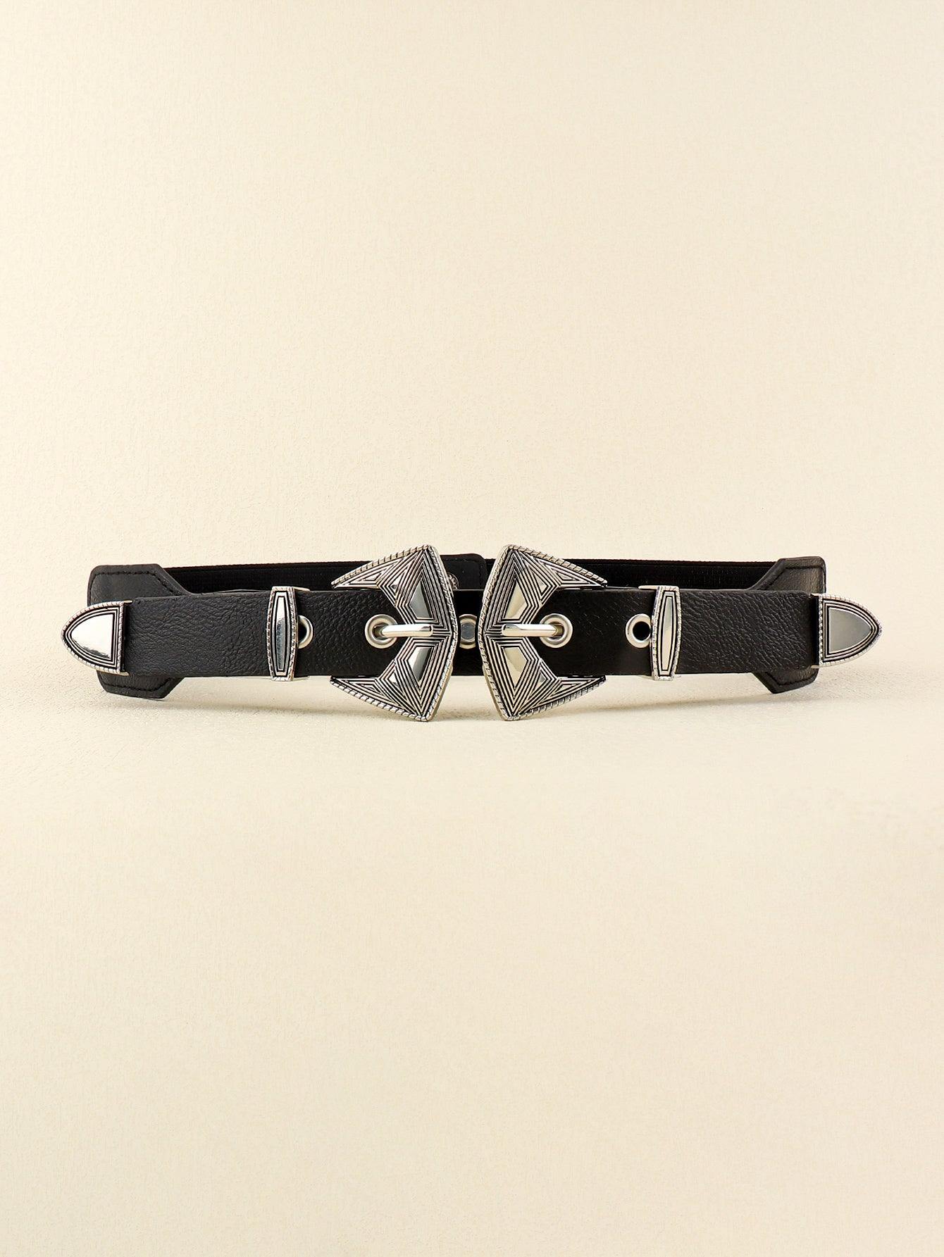 Double Buckle PU Leather Belt - Flyclothing LLC