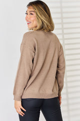 Slit Tied Dropped Shoulder Sweater - Flyclothing LLC