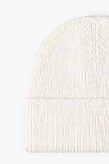 Letter N Patch Cuffed Knit Beanie - Flyclothing LLC