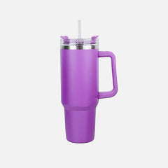 Stainless Steel Tumbler with Handle and Straw - Flyclothing LLC