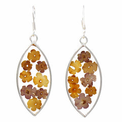 Flowers in Resin Ellipse Earrings - Flyclothing LLC