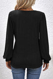 Square Neck Puff Sleeve Blouse - Flyclothing LLC