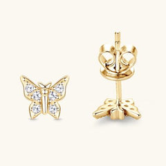 Moissanite 925 Sterling Silver Butterfly Stud Earrings - Flyclothing LLC