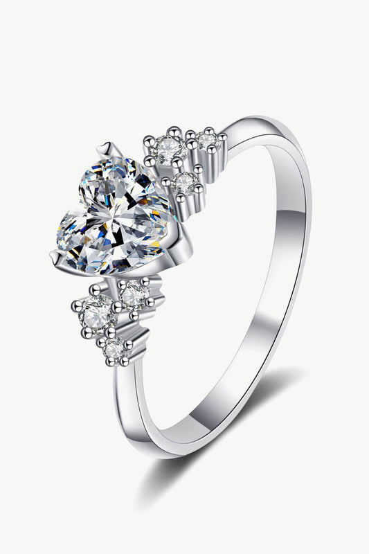 1 Carat Moissanite Heart Ring - Flyclothing LLC