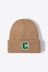 Letter C Patch Cuffed Beanie - Trendsi