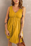 Sleeveless Button Down Mini Dress - Flyclothing LLC