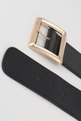 Rectangle Buckle Elastic Wide Belt - Flyclothing LLC