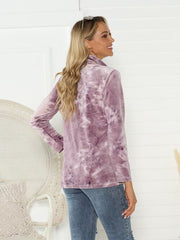 Tie-Dye Half Button Long Sleeve T-Shirt - Flyclothing LLC